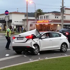 carro invade lanchonete
